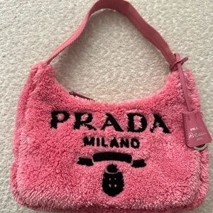 Prada Pink Plush Shoulder Bag